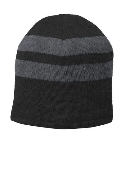 Port & Co ™  Fleece-Lined Striped Beanie Cap. C922