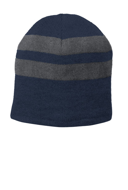 Port & Co ™  Fleece-Lined Striped Beanie Cap. C922
