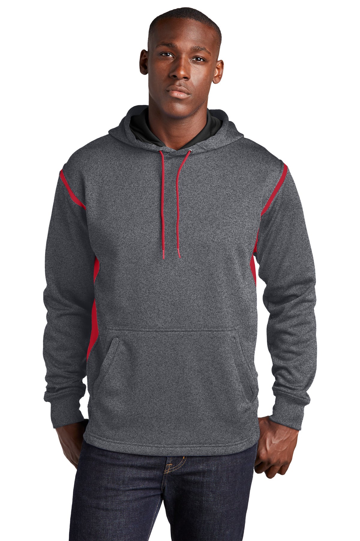Sport-Tek ®  Tech Fleece Colorblock Hooded Sweatshirt. F246