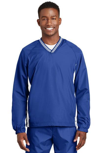 Sport-Tek ®  Tipped V-Neck Raglan Wind Shirt. JST62