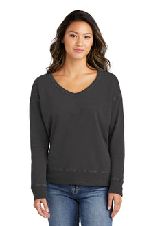 Port & Co ™  Women's Beach Wash ®  Garment-Dyed V-Neck Sweatshirt LPC098V
