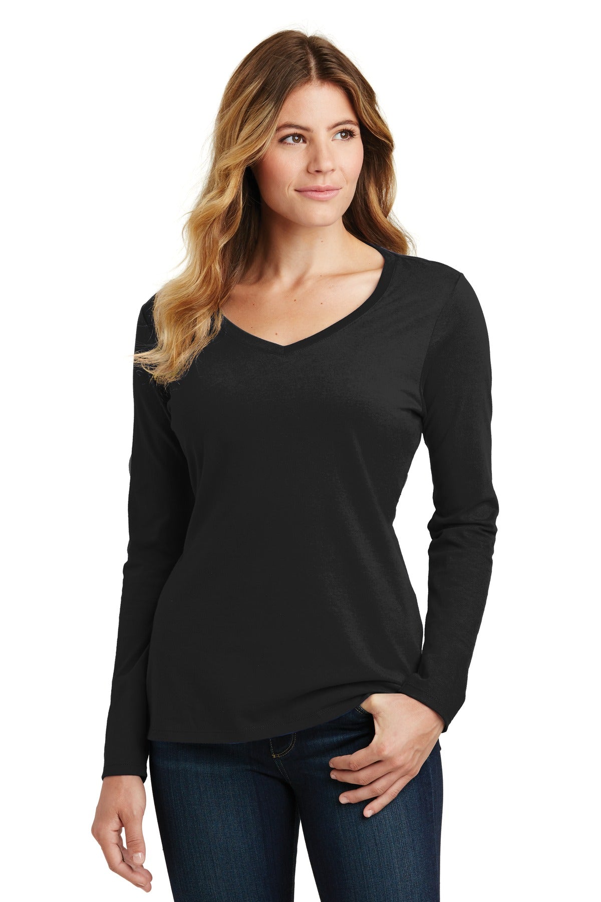 Port & Co ™  Women's Long Sleeve Fan Favorite V-Neck Tee. LPC450VLS
