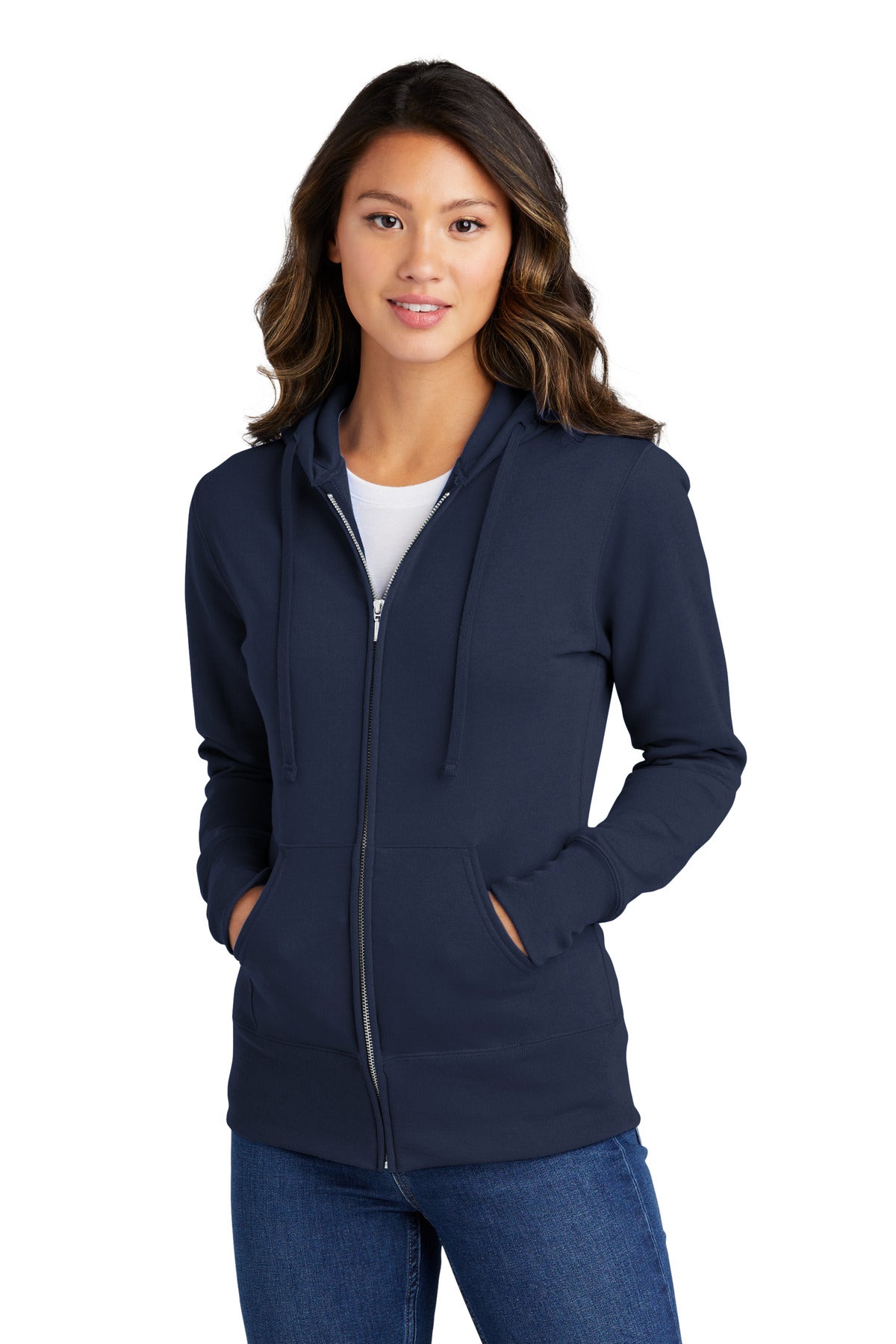 Port & Co ™  Women's Core Fleece Full-Zip Hooded Sweatshirt. LPC78ZH