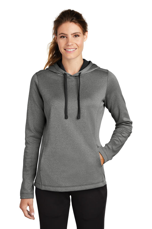 Sport-Tek  ®  Women's PosiCharge  ®  Sport-Wick  ®  Heather Fleece Hooded Pullover. LST264