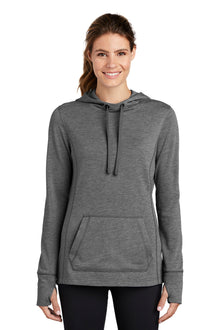 Sport-Tek  ®  Women's PosiCharge  ®  Tri-Blend Wicking Fleece Hooded Pullover. LST296