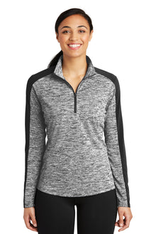 Sport-Tek ®  Women's PosiCharge ®  Electric Heather Colorblock 1/4-Zip Pullover. LST397