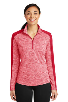 Sport-Tek ®  Women's PosiCharge ®  Electric Heather Colorblock 1/4-Zip Pullover. LST397