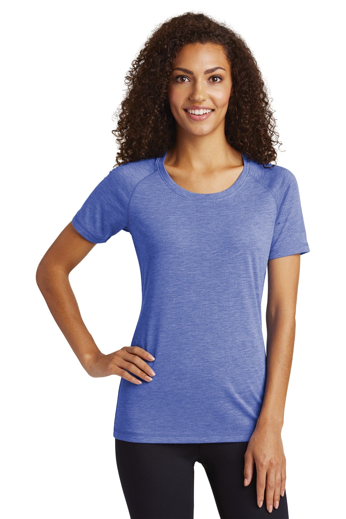Sport-Tek  ®  Women's PosiCharge  ®  Tri-Blend Wicking Scoop Neck Raglan Tee. LST400