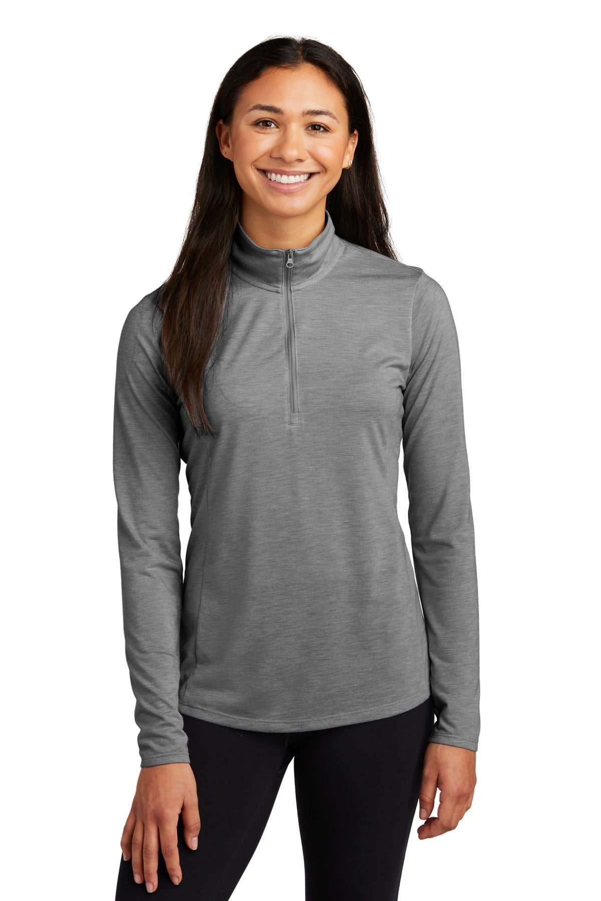 Sport-Tek  ®  Women's PosiCharge  ®  Tri-Blend Wicking 1/4-Zip Pullover. LST407