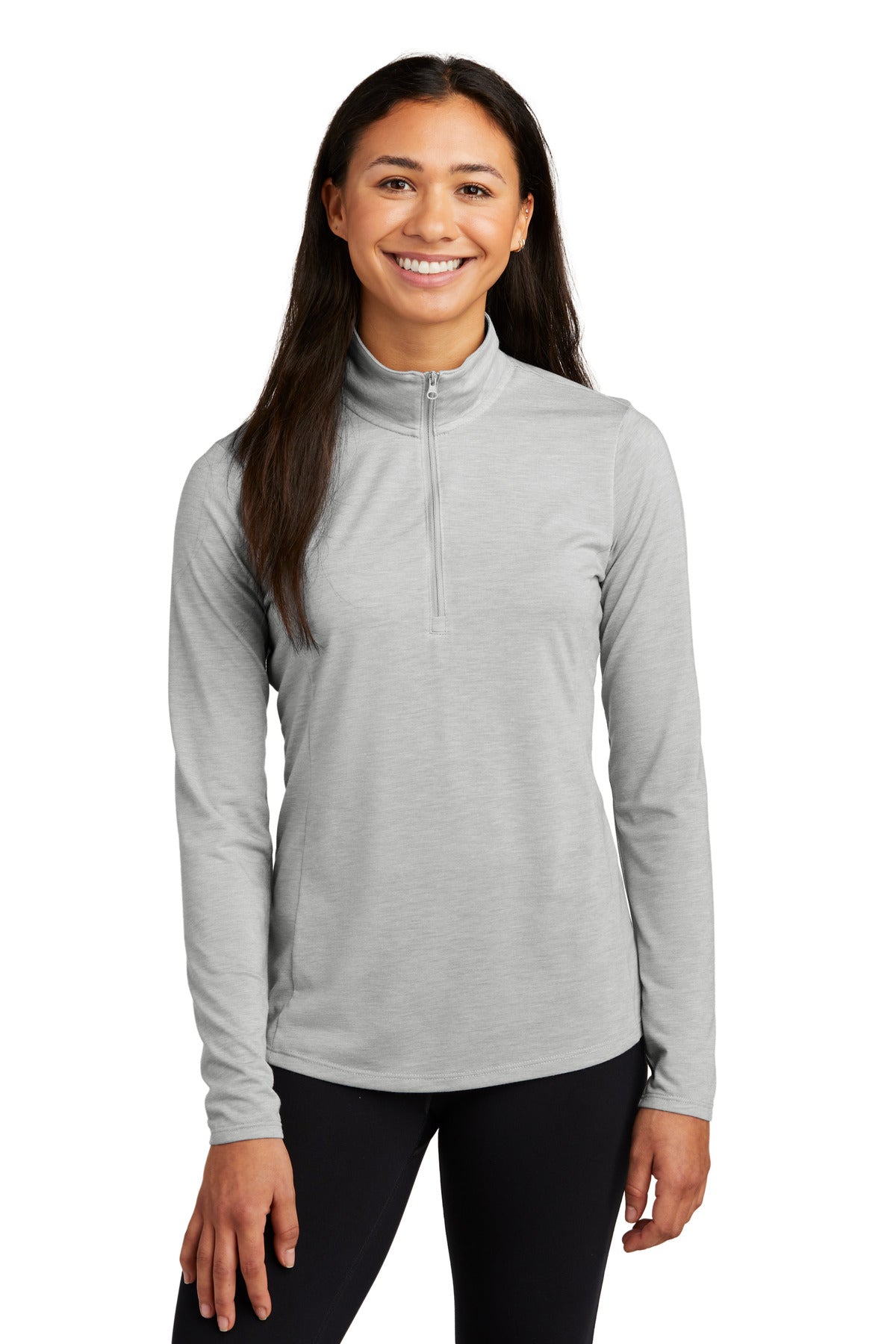 Sport-Tek  ®  Women's PosiCharge  ®  Tri-Blend Wicking 1/4-Zip Pullover. LST407