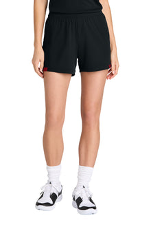 Sport-Tek ®  Women's Club 5' Short LST442 - Black/ Deep Red