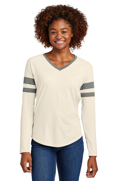 Sport-Tek ®  Women's Halftime Stripe Long Sleeve V-Neck Tee LST6043