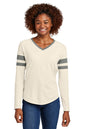 Sport-Tek ®  Women's Halftime Stripe Long Sleeve V-Neck Tee LST6043