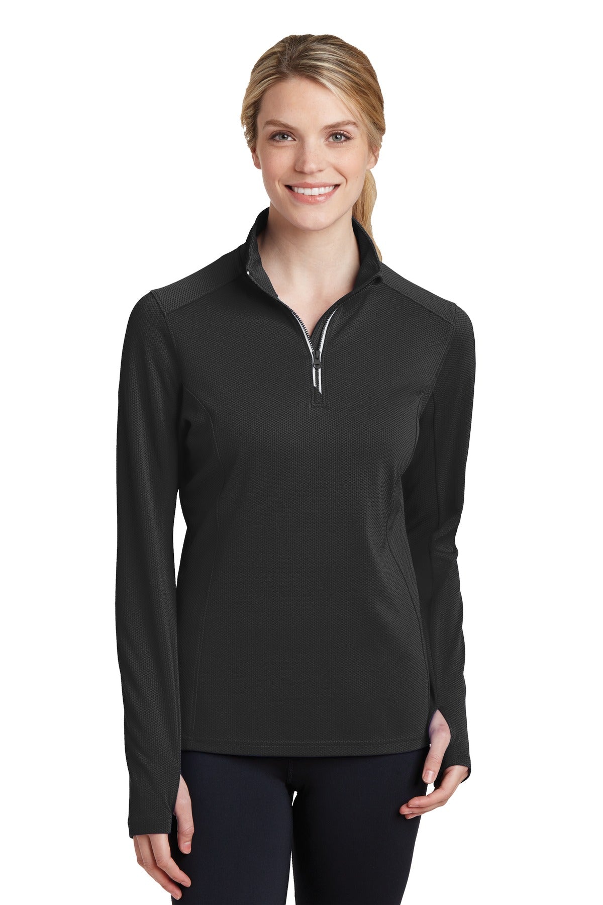 Sport-Tek ®  Women's Sport-Wick ®  Textured 1/4-Zip Pullover.  LST860