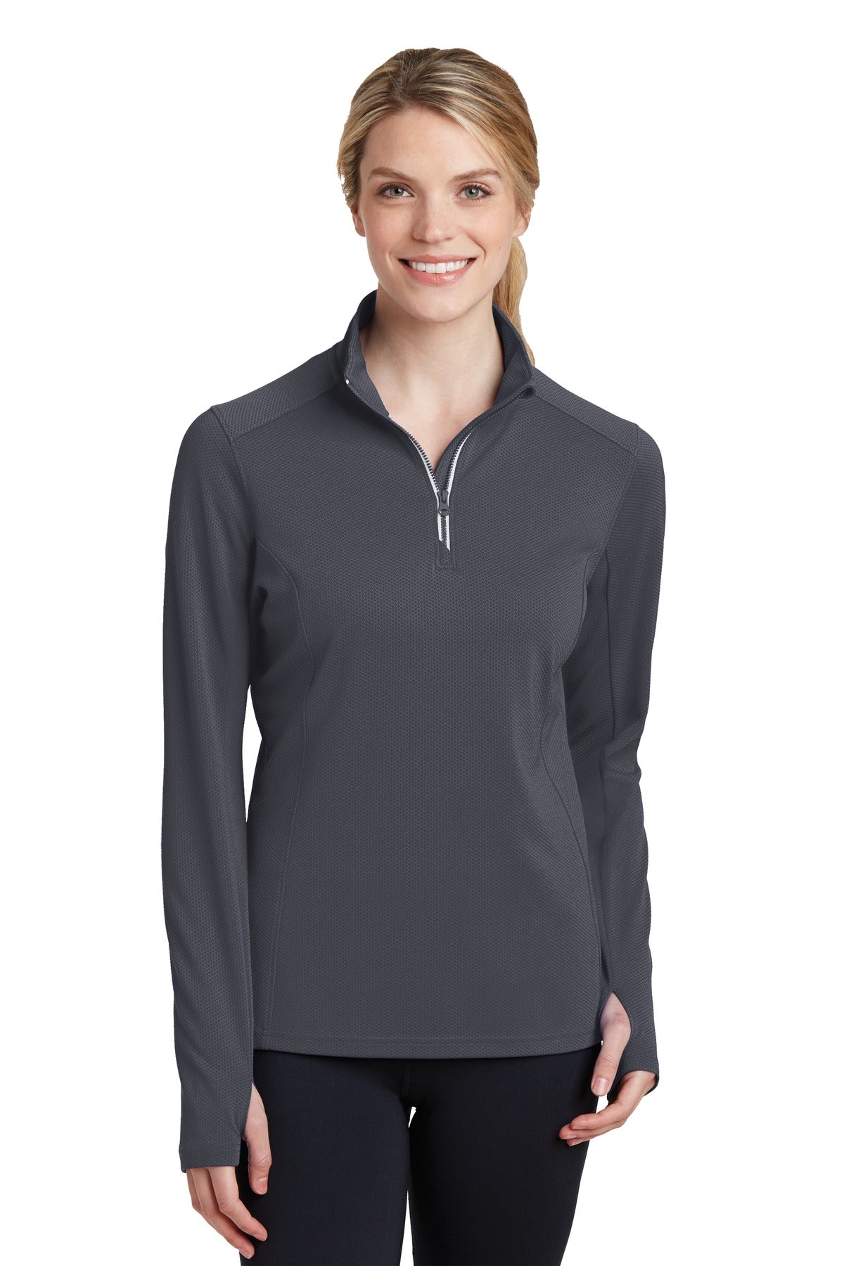 Sport-Tek ®  Women's Sport-Wick ®  Textured 1/4-Zip Pullover.  LST860