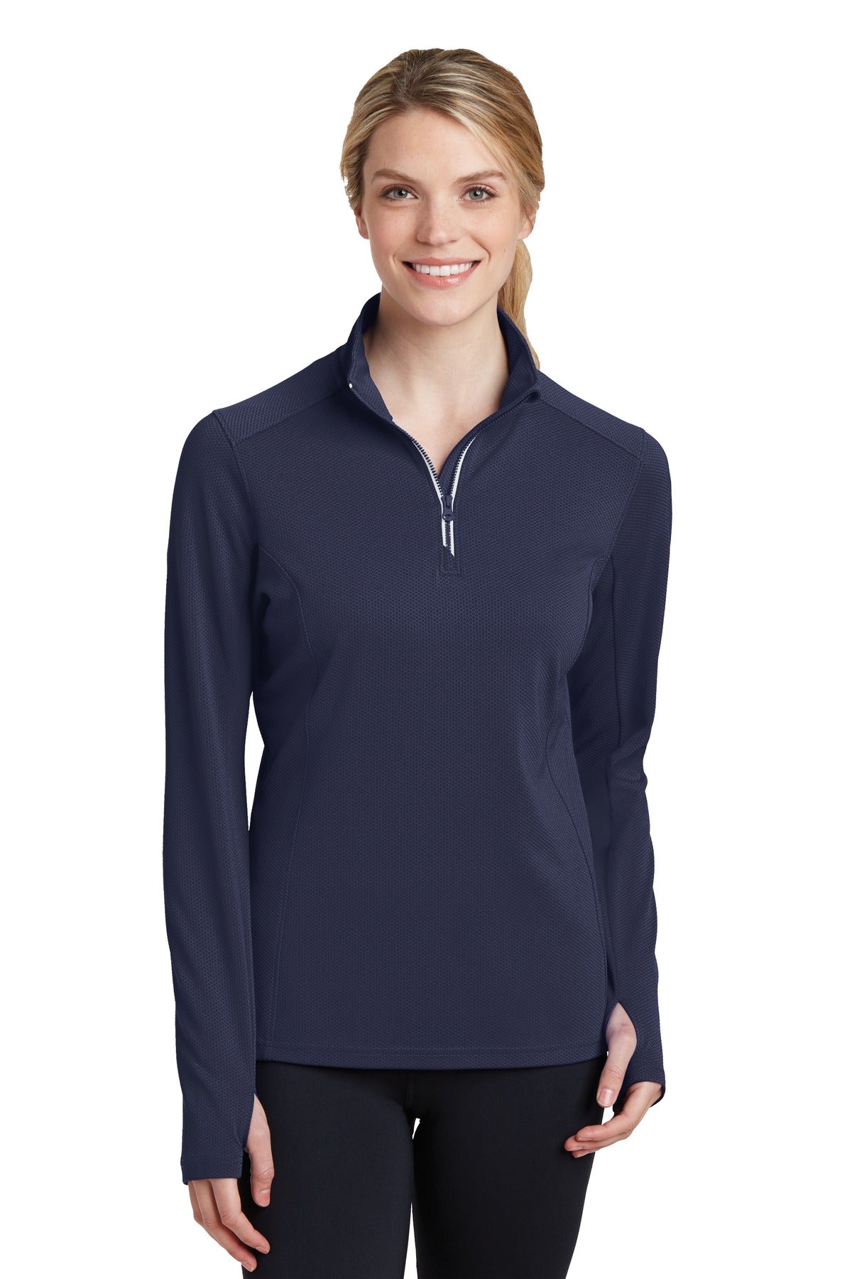 Sport-Tek ®  Women's Sport-Wick ®  Textured 1/4-Zip Pullover.  LST860