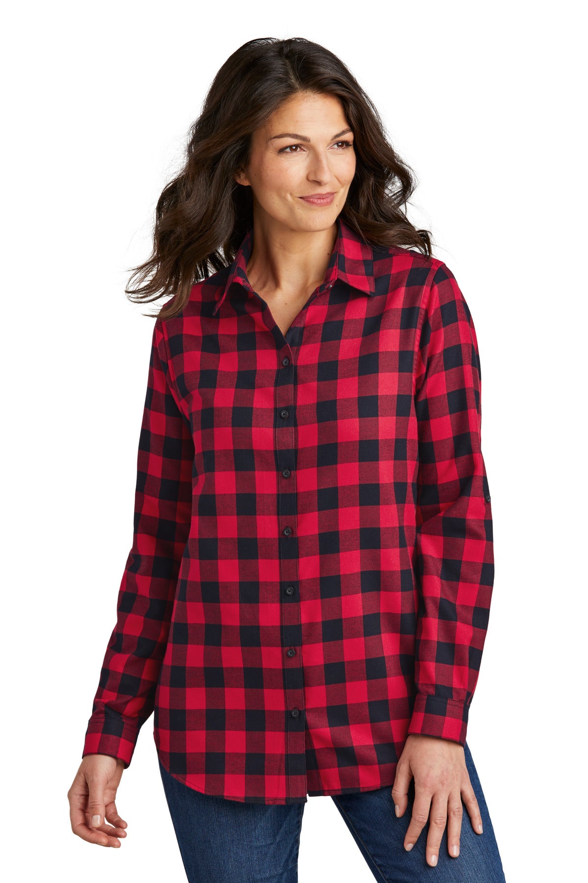 Port Authority ®  Women's Plaid Flannel Tunic . LW668