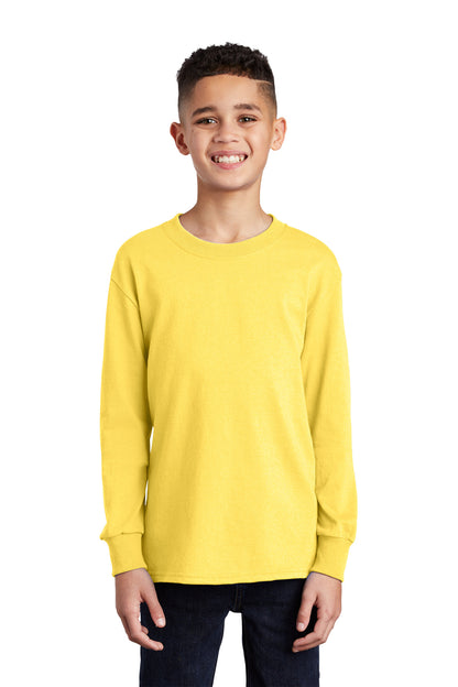 Port & Co ™  Youth Long Sleeve Core Cotton Tee. PC54YLS
