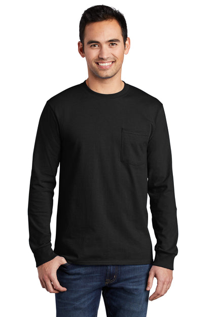 Port & Co ™  Tall Long Sleeve Essential Pocket Tee. PC61LSPT
