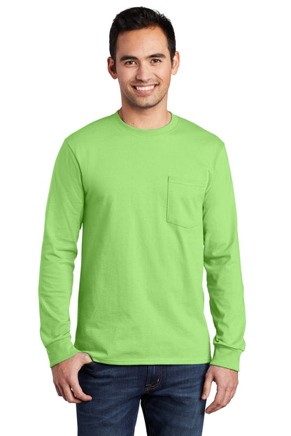 Port & Co ™  Tall Long Sleeve Essential Pocket Tee. PC61LSPT