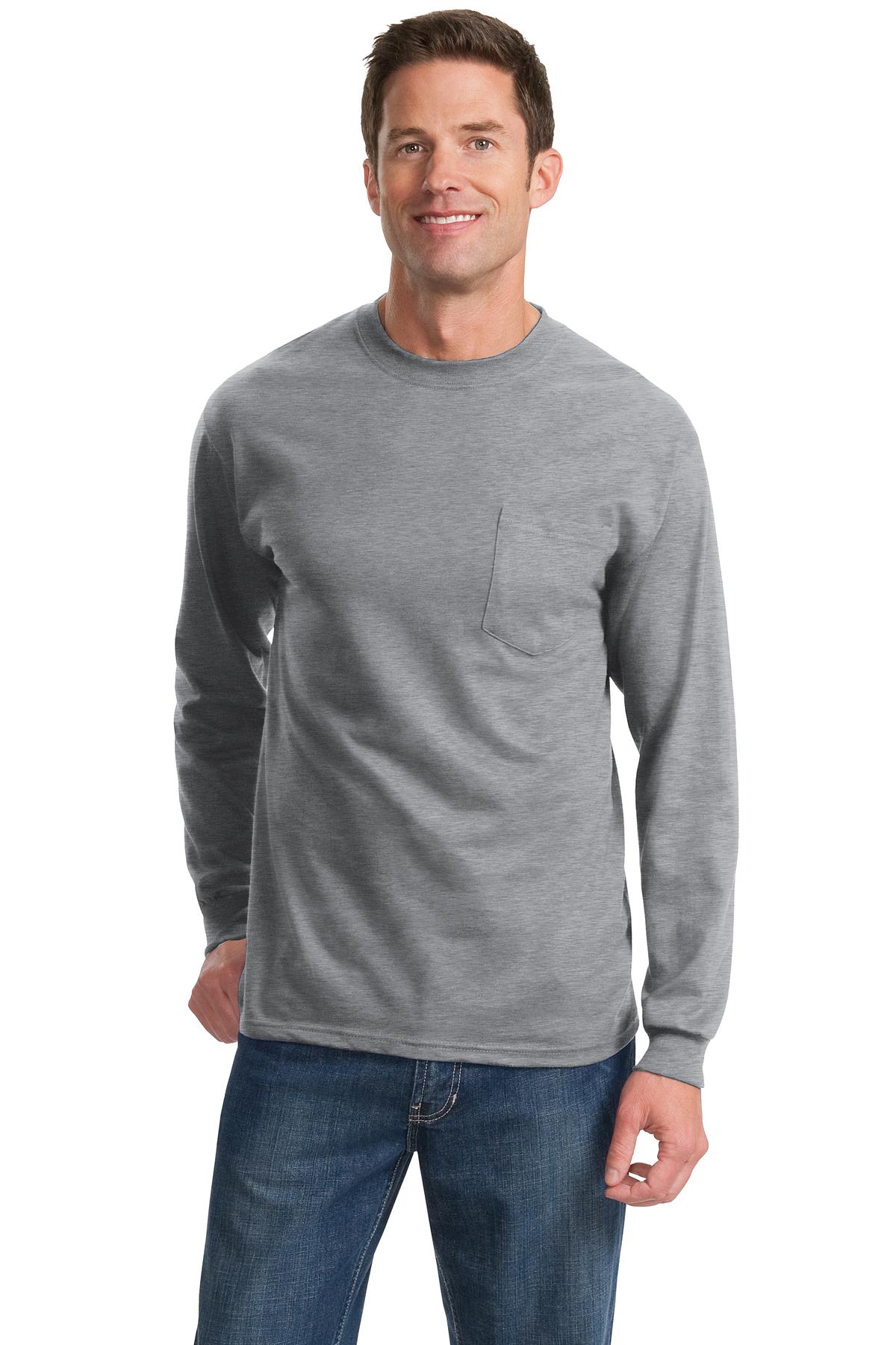 Port & Co ™  Long Sleeve Essential Pocket Tee.  PC61LSP
