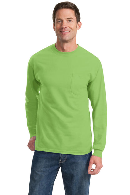 Port & Co ™  Long Sleeve Essential Pocket Tee.  PC61LSP