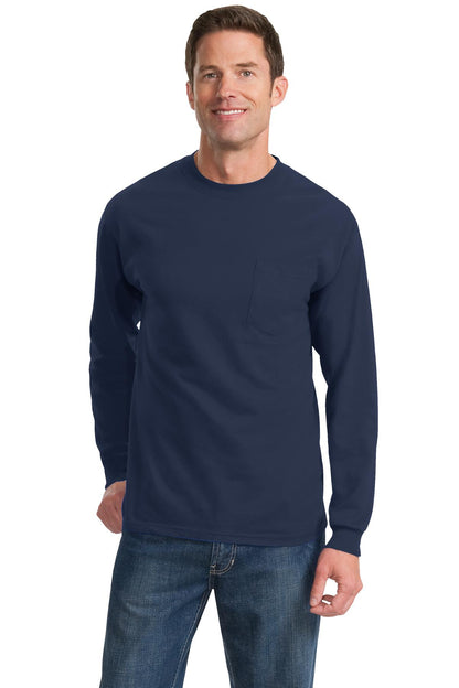 Port & Co ™  Tall Long Sleeve Essential Pocket Tee. PC61LSPT