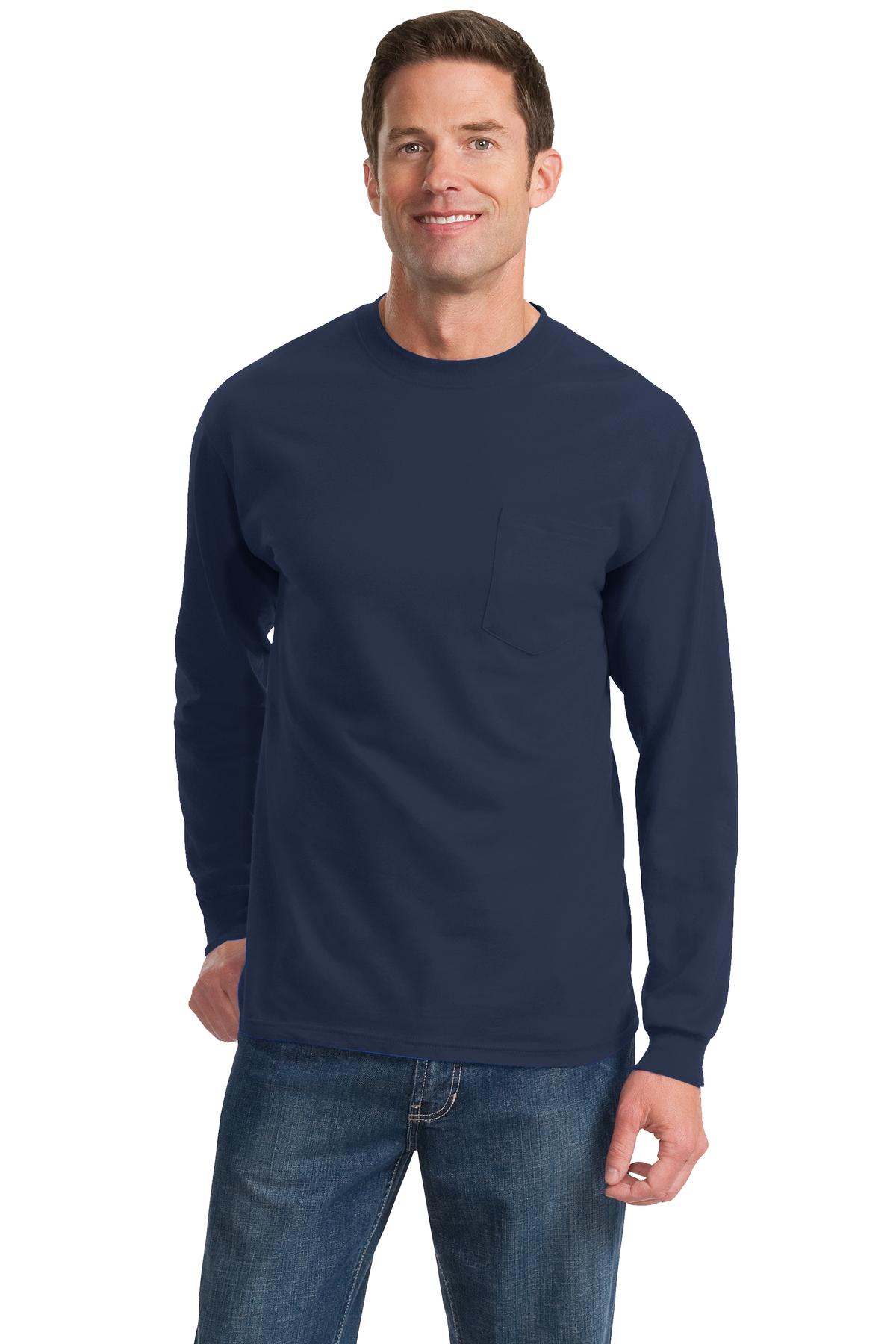 Port & Co ™  Long Sleeve Essential Pocket Tee.  PC61LSP