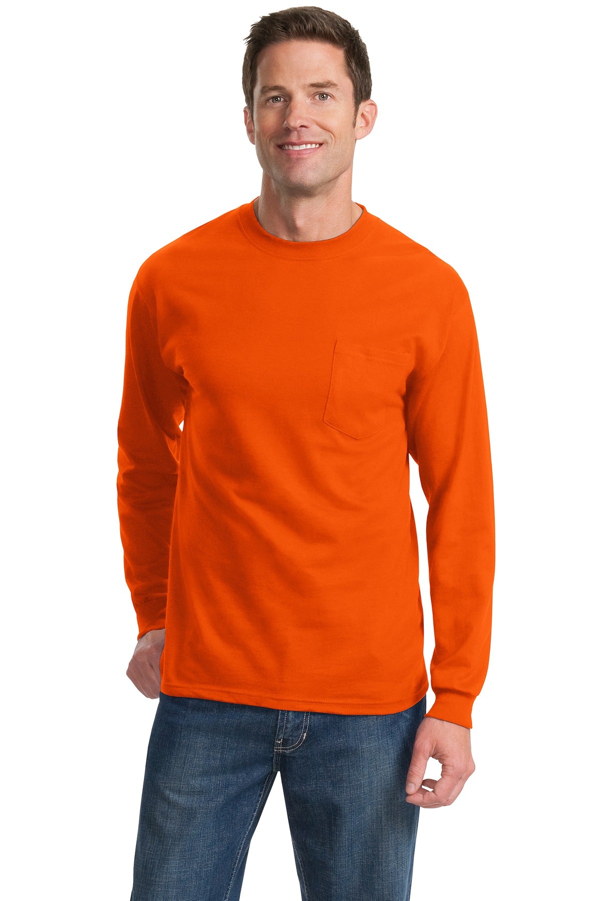 Port & Co ™  Tall Long Sleeve Essential Pocket Tee. PC61LSPT