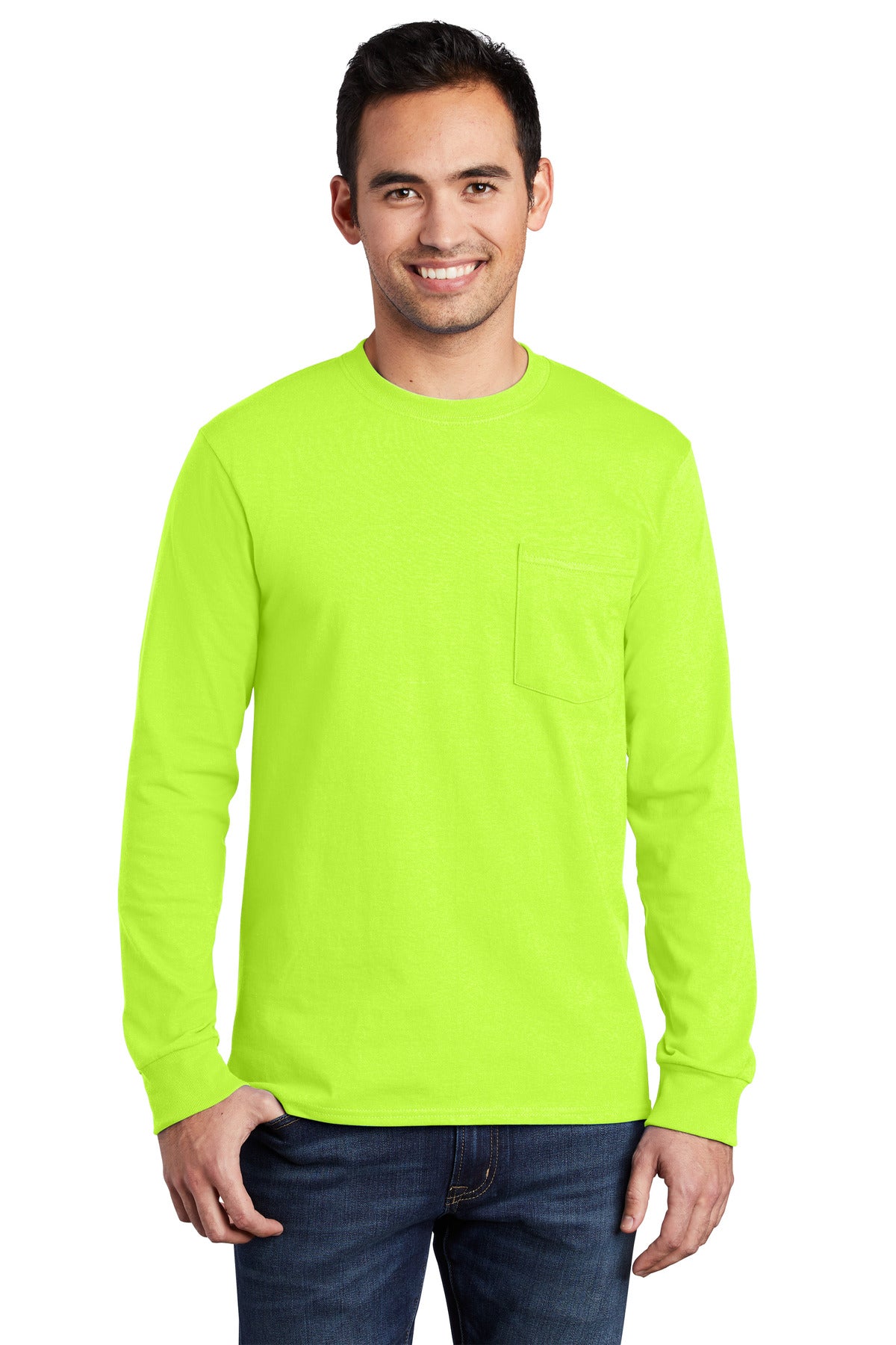 Port & Co ™  Long Sleeve Essential Pocket Tee.  PC61LSP
