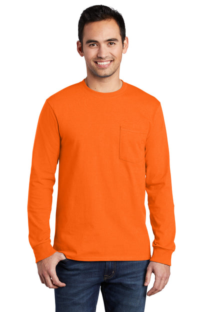 Port & Co ™  Long Sleeve Essential Pocket Tee.  PC61LSP