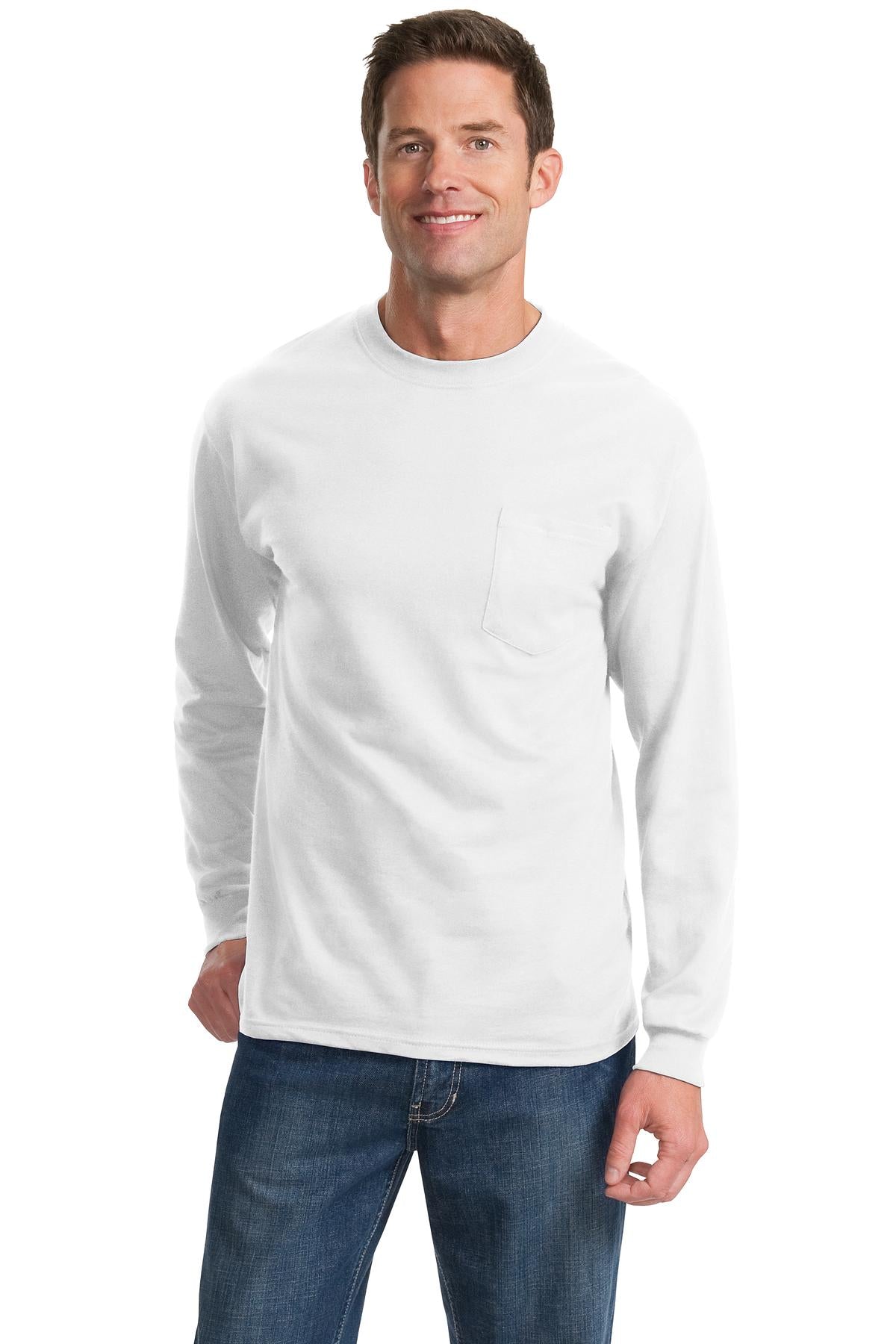 Port & Co ™  Long Sleeve Essential Pocket Tee.  PC61LSP