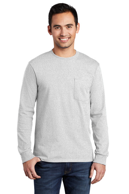 Port & Co ™  Long Sleeve Essential Pocket Tee.  PC61LSP