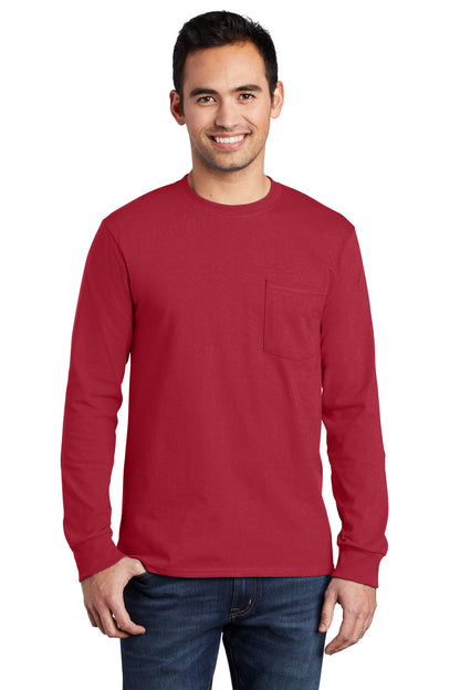 Port & Co ™  Tall Long Sleeve Essential Pocket Tee. PC61LSPT