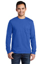 Port & Co ™  Tall Long Sleeve Essential Pocket Tee. PC61LSPT