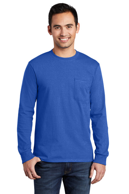 Port & Co ™  Long Sleeve Essential Pocket Tee.  PC61LSP