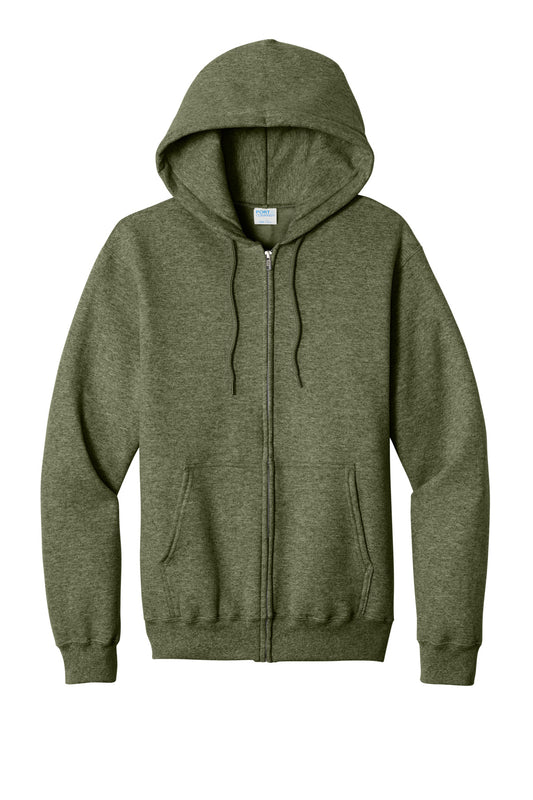 Port & Co ™  Core Fleece Full-Zip Hooded Sweatshirt. PC78ZH - Olive Drab Green Heather