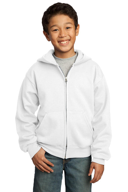 Port & Co ™  Youth Core Fleece Full-Zip Hooded Sweatshirt.  PC90YZH