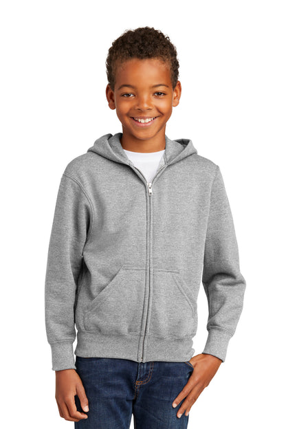 Port & Co ™  Youth Core Fleece Full-Zip Hooded Sweatshirt.  PC90YZH