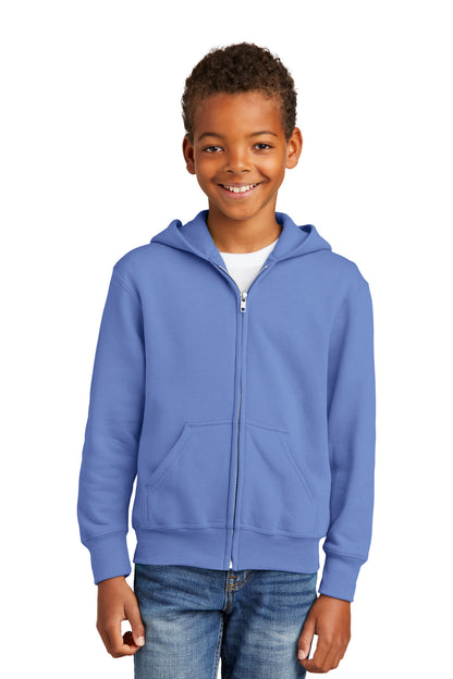 Port & Co ™  Youth Core Fleece Full-Zip Hooded Sweatshirt.  PC90YZH