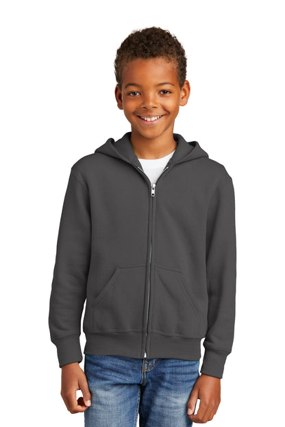 Port & Co ™  Youth Core Fleece Full-Zip Hooded Sweatshirt.  PC90YZH