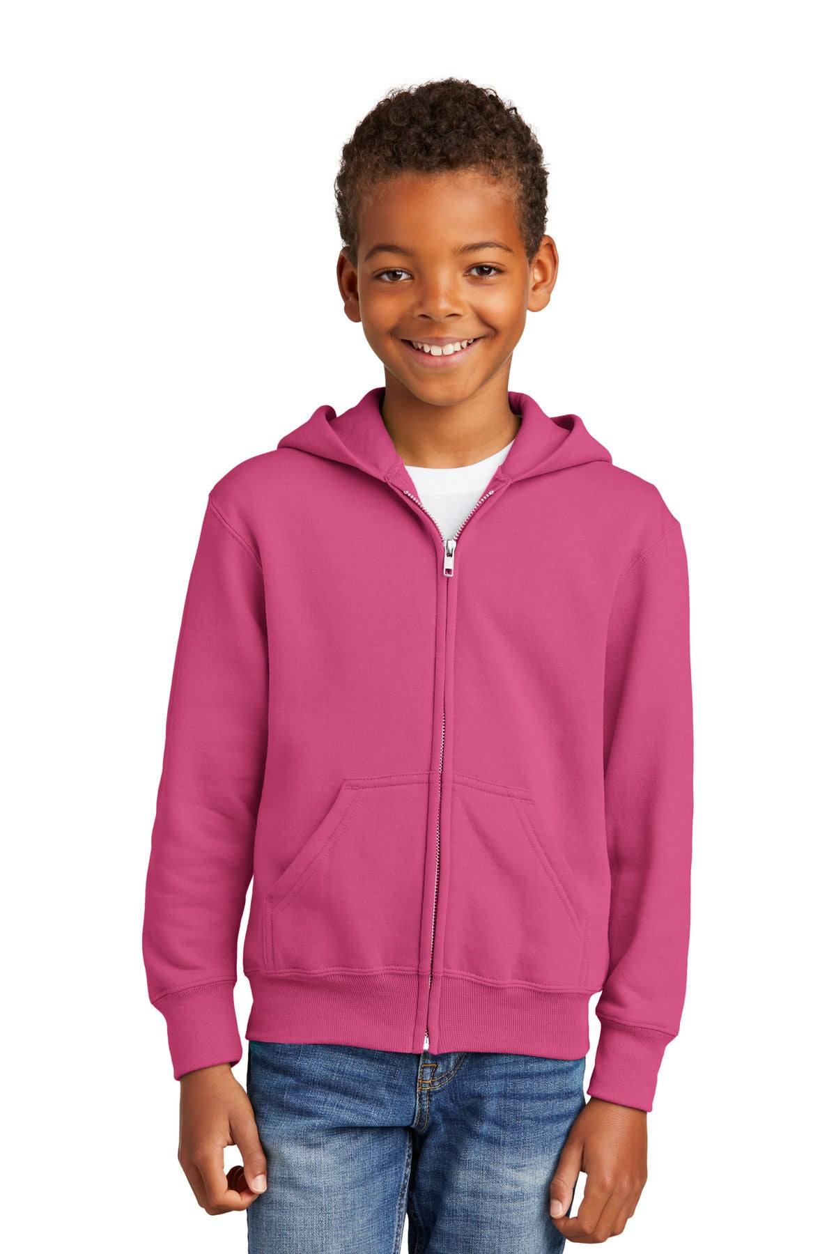 Port & Co ™  Youth Core Fleece Full-Zip Hooded Sweatshirt.  PC90YZH