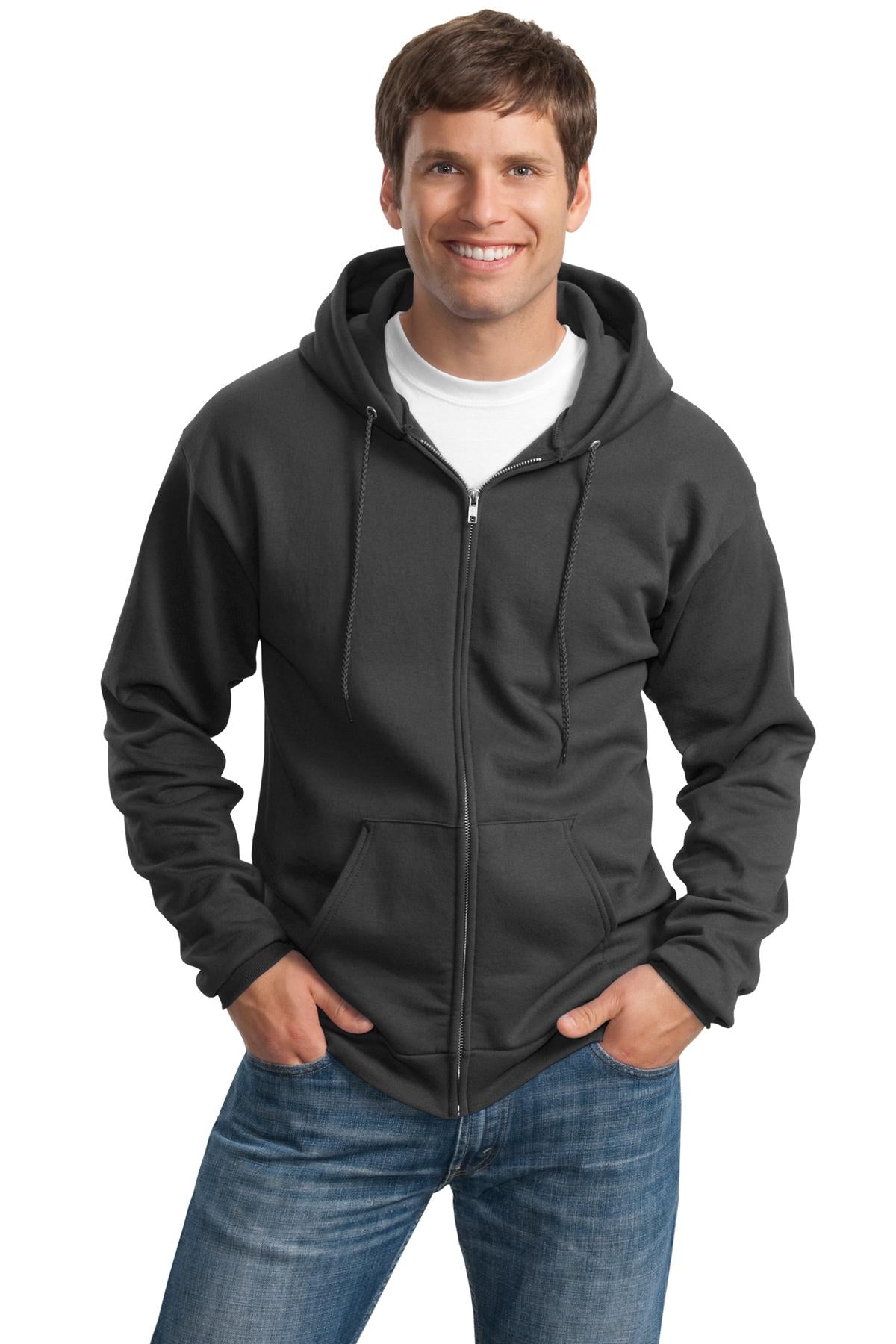 Port & Co ™  Tall Essential Fleece Full-Zip Hooded Sweatshirt. PC90ZHT