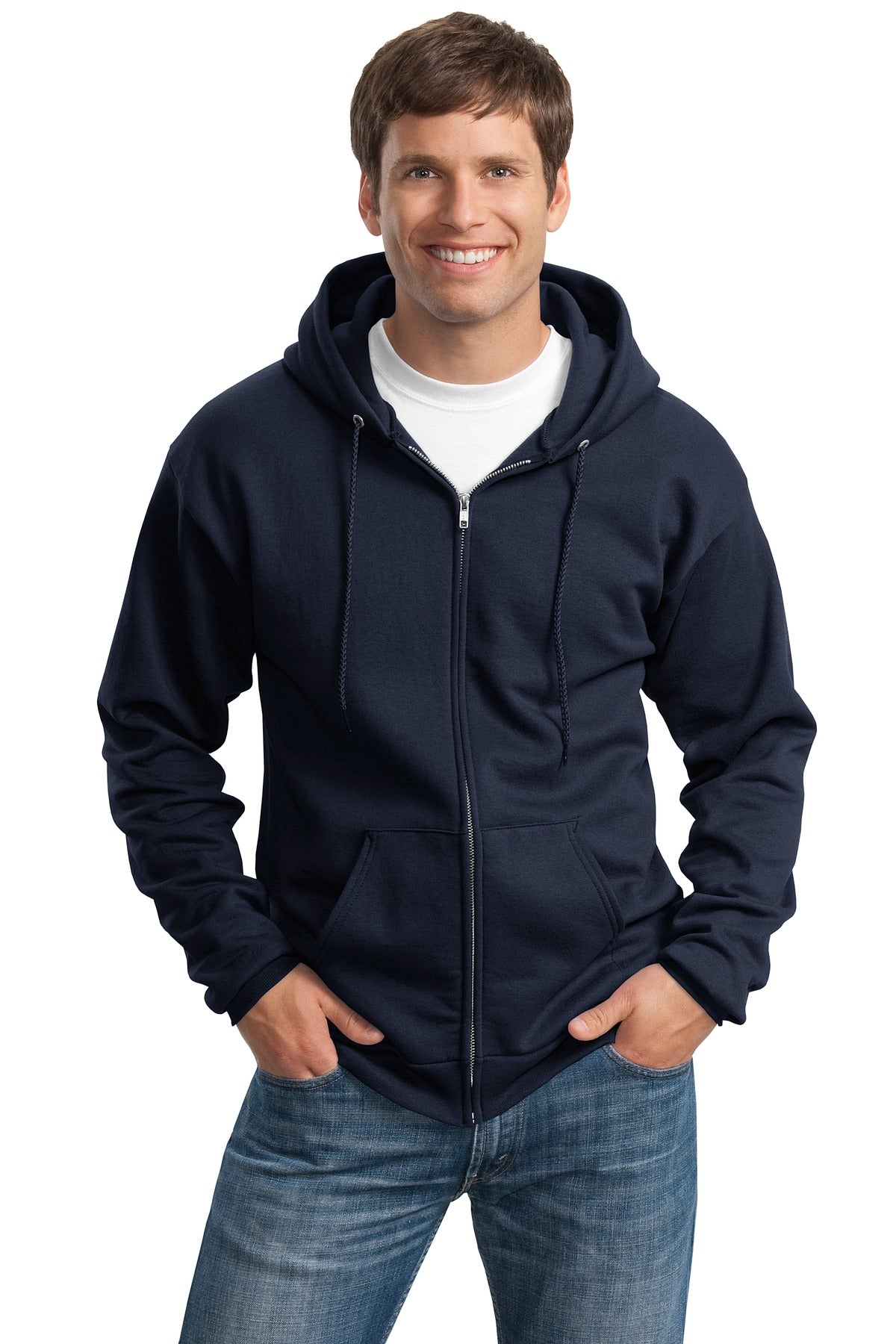 Port & Co ™  Tall Essential Fleece Full-Zip Hooded Sweatshirt. PC90ZHT