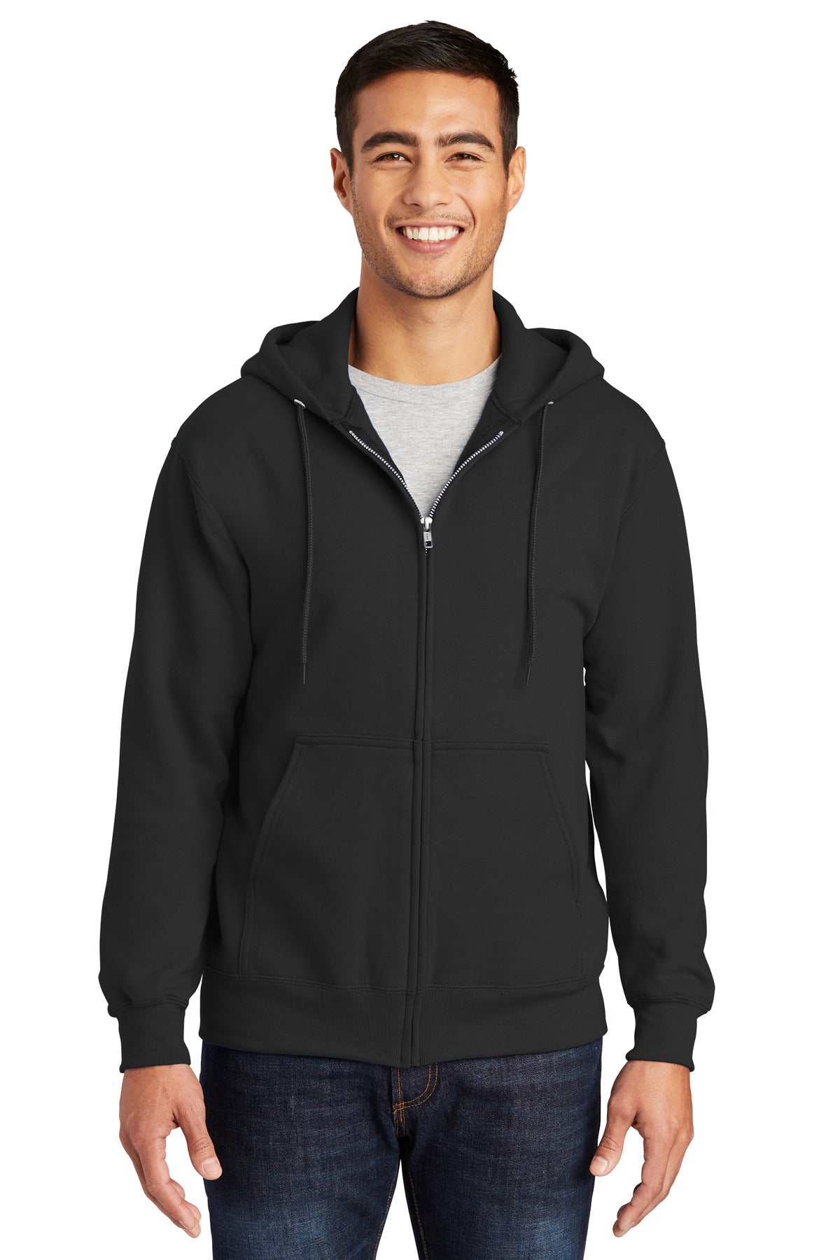 Port & Co ™  Tall Essential Fleece Full-Zip Hooded Sweatshirt. PC90ZHT