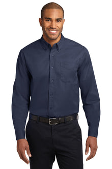 Port Authority ®  Long Sleeve Easy Care Shirt S608 - Navy/ Light Stone