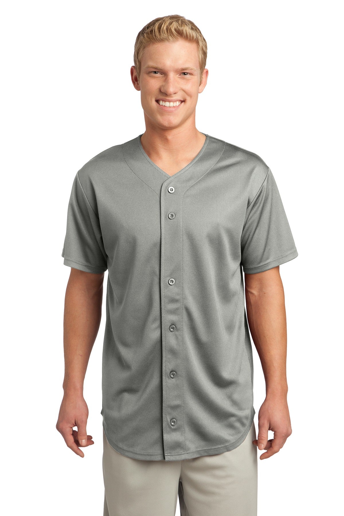 Sport-Tek ®  PosiCharge ®  Tough Mesh Full-Button Jersey. ST220
