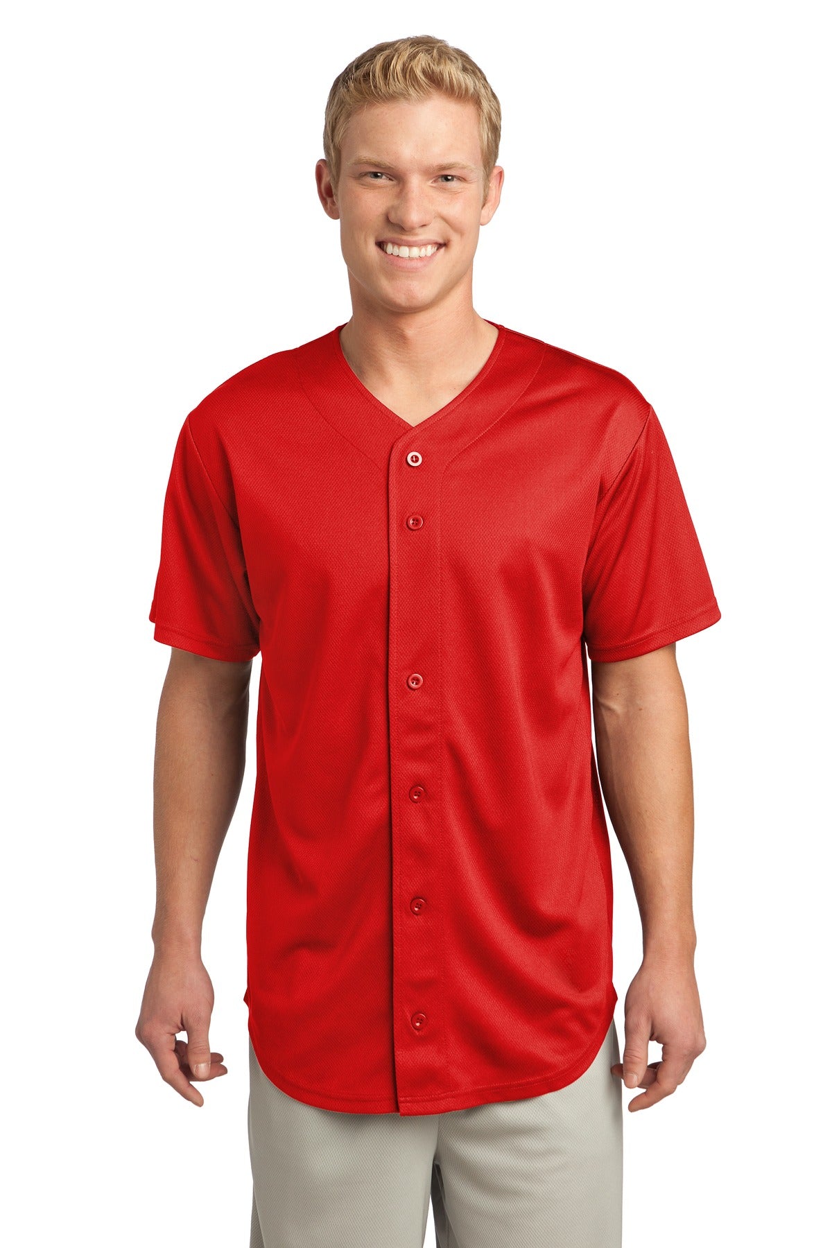 Sport-Tek ®  PosiCharge ®  Tough Mesh Full-Button Jersey. ST220