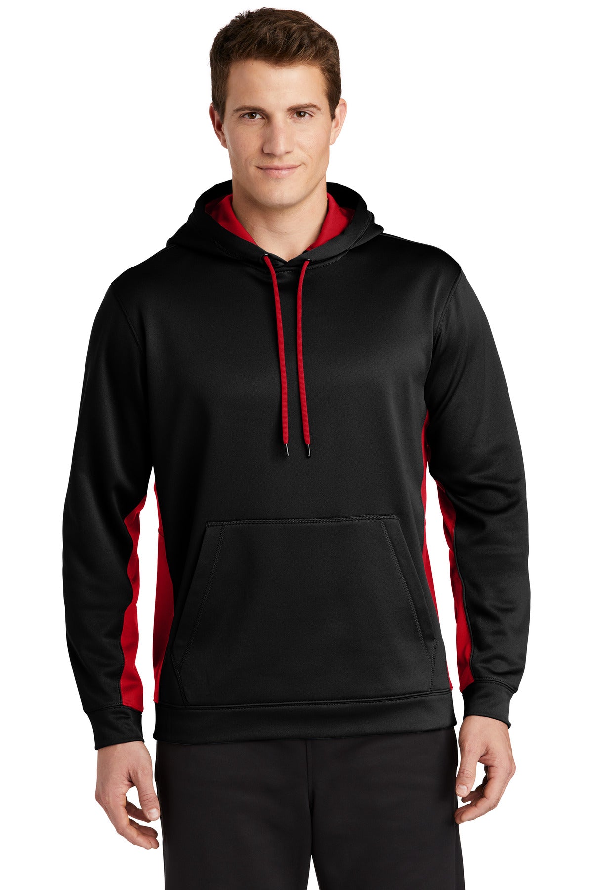Sport-Tek ®  Sport-Wick ®  Fleece Colorblock Hooded Pullover. ST235