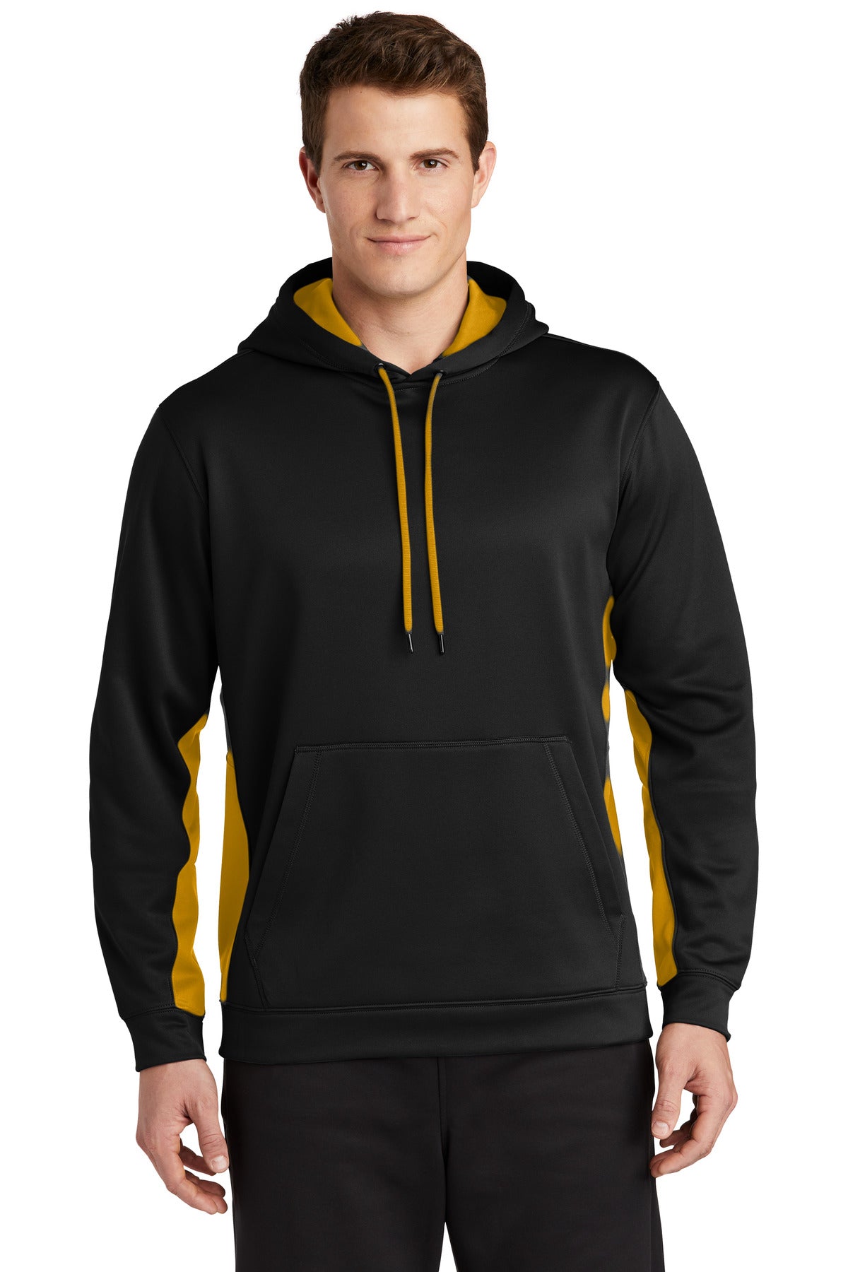 Sport-Tek ®  Sport-Wick ®  Fleece Colorblock Hooded Pullover. ST235